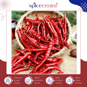 พริกแห้งอินเดียแท้ 100% ออร์แกนิค คุณภาพสูง ขายดี ยี่ห้อ Spicecentra สำหรับส่งออก ขนาด 12  ไม่มีก้าน  ผลิตในอินเดีย - Product Image 4