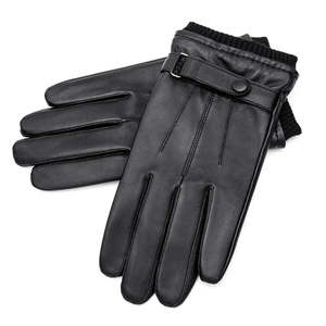 Gants d'hiver chauds en cuir pour hommes, en cuir PU, compatibles avec les écrans tactiles, en polaire épaisse, coupe-vent, thermiques - Product Image 1