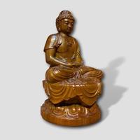 Statue de Bouddha en bois de rose traditionnelle élégante, sculptée à la main, écologique, pour salon et bureau