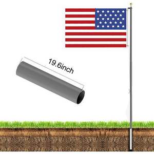 20 FT Extra spesso in alluminio Flagpole Pavilion Kit con 1 bandiera e 2 corde sezionale pennone Design - Product Image 4