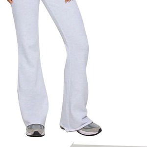 Pantalon évasé en maille pour femme, taille haute élastique, couleur unie, longueur intégrale, décontracté, hiver, extensible, coton, élasthanne, séchage rapide, avec poches - Product Image 4