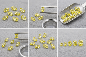 Diamant CVD Jaune Vif Fantaisie Taille Brillant 0,05-0,20 ct, 3,80*2,70-4,50*3,50 mm, Clarté VVS-SI, Diamant de Laboratoire Non Monté pour - Product Image 6