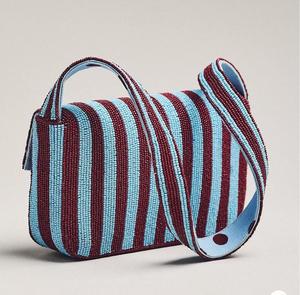 Bolso Bandolera de Ganchillo a Rayas, Estilo Bohemio, Bolso de Hombro para Mujer, Diseño Multicolor, Uso Diario - Product Image 6