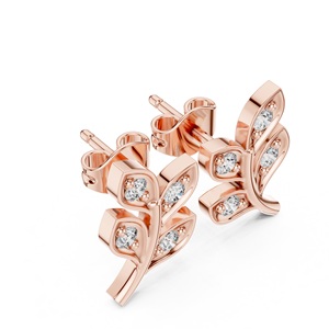 Pendientes de Moissanita Facetada de Plata de Ley 925 Pura, Chapados en Oro Rosa/Oro/Plata, Hechos a Mano y Certificados para Mujer - Product Image 4