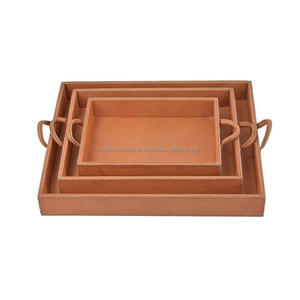 ถาดจัดระเบียบหนังสไตล์ยุโรปหรูหราพร้อมที่จับถาดเก็บหนัง - Product Image 1