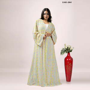 Robe en Georgette Brodée Directement de l'Usine, Tissu Fluide et Doux, Idéale pour les Événements Culturels, Disponible en Promotion - Product Image 6