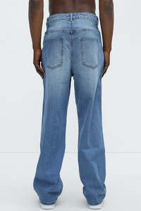 Jeans de Mezclilla para Hombre, Corte Recto, Lavado a la Piedra, Cintura Alta, Corte Regular, Casuales, de Algodón, Peso Medio, para Primavera - Product Image 2