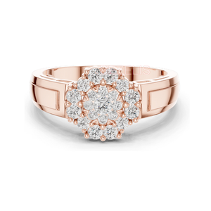 Anillo de banda pavé moderno con diamante brillante tallado en laboratorio en oro amarillo, elegante y contemporáneo, joyería fina de estilo llamativo. - Product Image 1