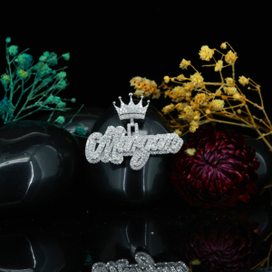 Maryan Crown Pendant Necklace 925 Silver Rhodium Plated Crystal Rhinestone Hiphop Style Unisex Gift - Product Image 1