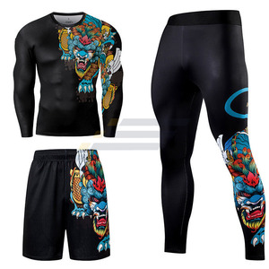 Rashguard MMA respirant à manches longues en Spandex/Polyester, plusieurs couleurs, qualité supérieure, fabriqué au Pakistan, avec logo personnalisé pour hommes - Product Image 2