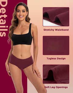 Braguitas Menstruales Reutilizables de Algodón para Mujer, de Cintura Alta, con Lazo, Ajuste Cómodo, Alta Absorbencia, a Prueba de Fugas y de Secado Rápido - Product Image 2