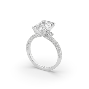 Anillo de Diamante Cultivado en Laboratorio con Corte Esmeralda de 3.86Ct, Oro de 14KT, Estilo Único, Ligero, Anillo de Compromiso Elegante, Joyería Esmeralda para Mujer - Product Image 6