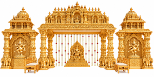 Grand Piliers Éléphantiques Manavarai pour Mariage, Mandap Ganesha Thème Éléphant Indien du Sud, Kalyana Mandapam, Base de Mandap Éléphant, USA - Product Image 2