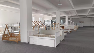 Legno di pino solido bambini telaio del letto con <span class=keywords><strong>due</strong></span> cassetti in legno per bambini pavimento letto per camera da letto o soggiorno naturale - Product Image 6