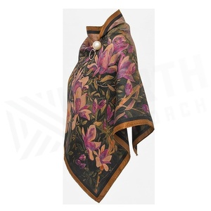 NORTH APPROACH Women's <b>Square</b> <b>Silk</b> <b>Scarf</b> Floral Print Elegant Multi-Functional Fashion Accessory Spring Season - Product Image 3