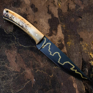 Couteau de chasse Viking fait main : lame en acier inoxydable pleine longueur, fourreau en cuir - Product Image 2