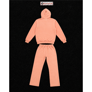 Conjunto Deportivo Personalizado Color Rosa Melocotón para Hombre, Sudadera con Capucha y Pantalones Jogger, Logotipo Impreso, Ropa Deportiva Casual, Venta al Por Mayor OEM - Product Image 6