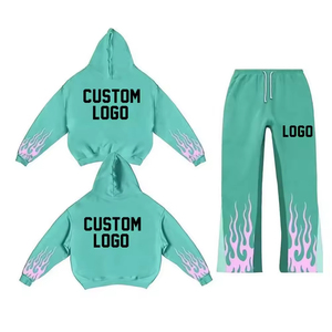 Star Figure Enterprises OEM ODM Custom Logo Mens XXL Flared Sweatpants Hoodie <b>Set</b> High Quality One Hundred Percent Cotton Fleece - Product Image 3