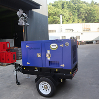 Groupe électrogène diesel silencieux industriel sur remorque 20/30/35/40/50/60/80/100/125KW 110/380V pour tour d'éclairage
