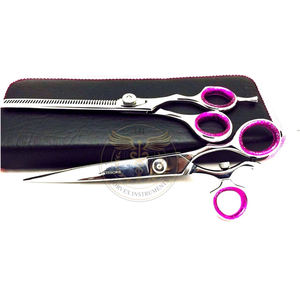 Tijeras profesionales de peluquería para mano derecha, 7 pulgadas, cuchillas de acero inoxidable 420C, 23 dientes, movimiento suave y duradero. - Product Image 2