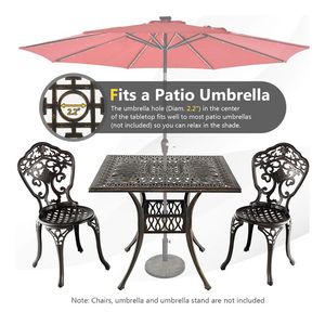 Tavolo da Pranzo da Esterno in Alluminio Pressofuso, Resistente ed Elegante per Uso in Giardino - Product Image 5