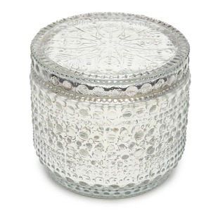 Classic design White matte glass wood candle <b>jar</b> with gold inner coating bamboo lid candle container offer customization options - Product Image 5