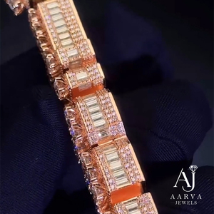 Colgante Personalizado con Nombre en Moissanita, Plata de Ley 925, Bañado en Oro Rosa, Micro Pavé, Joyería con Letras, Estilo Hip Hop para Fiestas - Product Image 3
