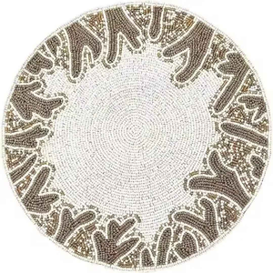 Posavasos de Vidrio Hechos a Mano de Alta Calidad, Bordados con Cuentas, Forma Redonda, Ecológicos, Reutilizables, para Mesa - Product Image 5