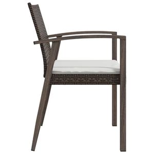 Juego de 4 Sillas de Jardín Color Crema y Marrón para Comodidad al Aire Libre - Product Image 5
