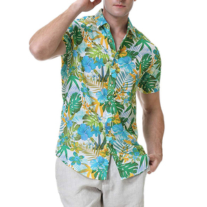 Chemise hawaïenne à manches courtes pour homme, col rabattu, imprimé floral estival, popeline polyester, séchage rapide, chemise de vacances - Product Image 4