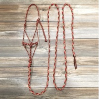 Ensemble de laisse et de collier pour cheval en corde de nylon tressée, couleur bordeaux, vente en gros