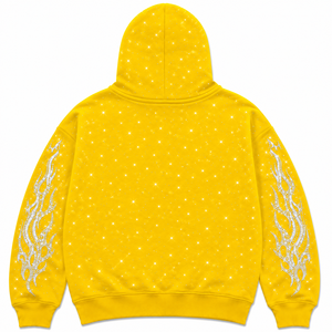 Premium 100% Cotton Winter All Over Rhinestone Graphic Zip Hoodie <b>Y2K</b> Flame <b>Streetwear</b> Custom Logo OEM ODM - Product Image 4