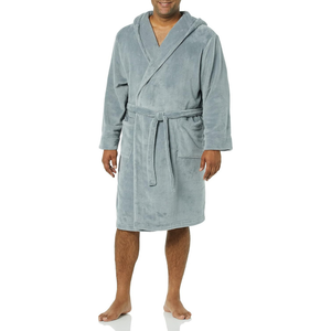Bata de Baño con Capucha de Algodón y Terciopelo para Hombre, Suave, Informal, para Estar en Casa - Product Image 4