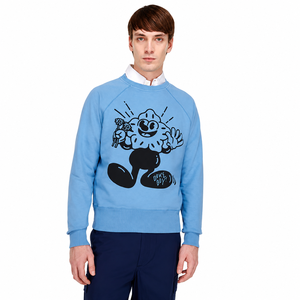 Sweat-shirt à capuche bleu clair uni pour homme, coupe classique, en coton tricoté, décontracté, pour l'hiver, avec poche, respirant, écologique - Product Image 1