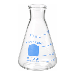 ขวดเออร์เลนเมเยอร์ปากแคบแก้วโบโรซิลิเกต PYREX VISTA ขนาด 50-2000 มล. สำหรับห้องปฏิบัติการ - Product Image 1