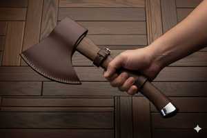 Hache en acier au carbone avec manche en bois pour fendre du bois de chauffage, qualité DIY - Product Image 1