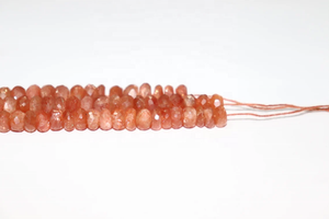 Perles de rondelle à facettes en pierre de soleil naturelle 5-6mm brin de 13 pouces pour la fabrication de bijoux - Product Image 2