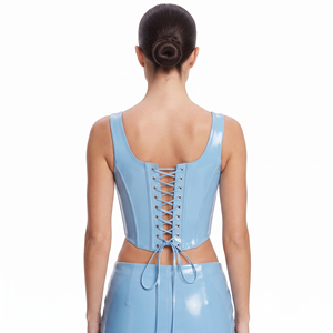 Women's Leather Corset <b>Top</b> Front Zipper Adjustable High Compression Seamless Customizable Size & Color Fashion - Product Image 2
