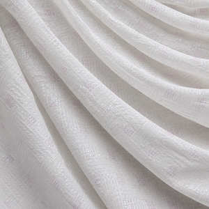 Grey Embroidered Organza Sari <b>Fabric</b> With Sequin Details For Women Party Wear Designer Garments Bridal Wear - Product Image 5