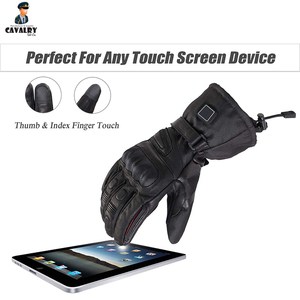 Winter Waterproof Leather Heated Ski Gloves Touch Screen Technology UV Protection Adjustable <b>Wrist</b> <b>Strap</b> for Snowboarding Skiing - Product Image 4