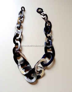 Corne de boeuf de buffle naturelle de style classique personnalisé pour femmes et filles chaînes de mode colliers pour les occasions de fête chaîne en corde élégante - Product Image 4