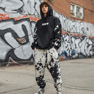 Ensemble de survêtement baggy pour homme avec sublimation, sweat à capuche à épaules tombantes et pantalon de survêtement imprimé à jambes larges, survêtement oversize d'hiver - Product Image 2