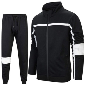 OEM Men <b>Polyester</b> <b>Tracksuit</b> Set Zip Jacket Jogger Pants Lightweight Quick Dry Sportswear Gym Activewear Bulk Sale - Product Image 1