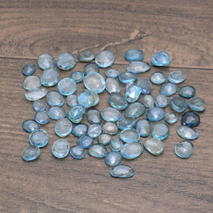 Lote de Cabujones de Aguamarina AAA+ Ovalados Facetados de 5x6mm-8x10mm, Cabujones de Aguamarina Azul Natural Preciosa para Joyería - Product Image 1