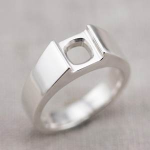 Anillo de Plata de Ley 925 Sólida con Corte Cojín de 6x6mm, Banda Ancha con Canal, Anillo Semimontado para Gema Suelta, Joyería Personalizada - Product Image 3