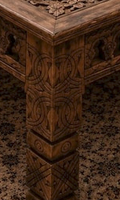 Table basse de luxe en bois massif sculpté à la main, style indien vintage, table à thé carrée robuste pour salon