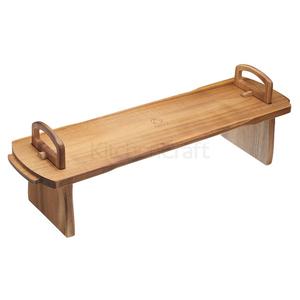 Bandeja de servir de madera de acacia hecha a mano, especial para Ramadán, popular, simple, rectangular, para servir comida en restaurantes, hoteles y en el hogar. - Product Image 5