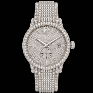Iced Out Silver Crystal Dress <b>Watch</b> Full <b>Diamond</b> Style Dial Luxury Men’s Statement Wristwatch - Product Image 1