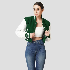Veste courte en tricot bleu marine pour femme, manches longues, col rond, fermeture boutonnée, couleur unie, bordure contrastée, vêtement d'extérieur décontracté - Product Image 2