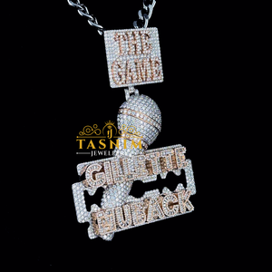 New Design Iced Out Name Pendant 925 Sterling Silver Hip Hop Flame Moissanite Diamond Wedding Necklace From indian Supplier - Product Image 2